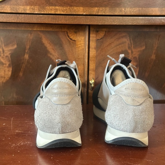 Balenciaga White/Grey Leather Mesh Neoprene Race Runner - Picture 4 of 11